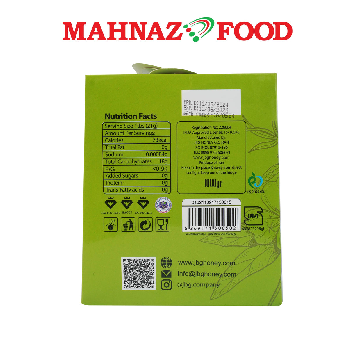 Mahnaz Food Shanik Astragalus Honey 1kg