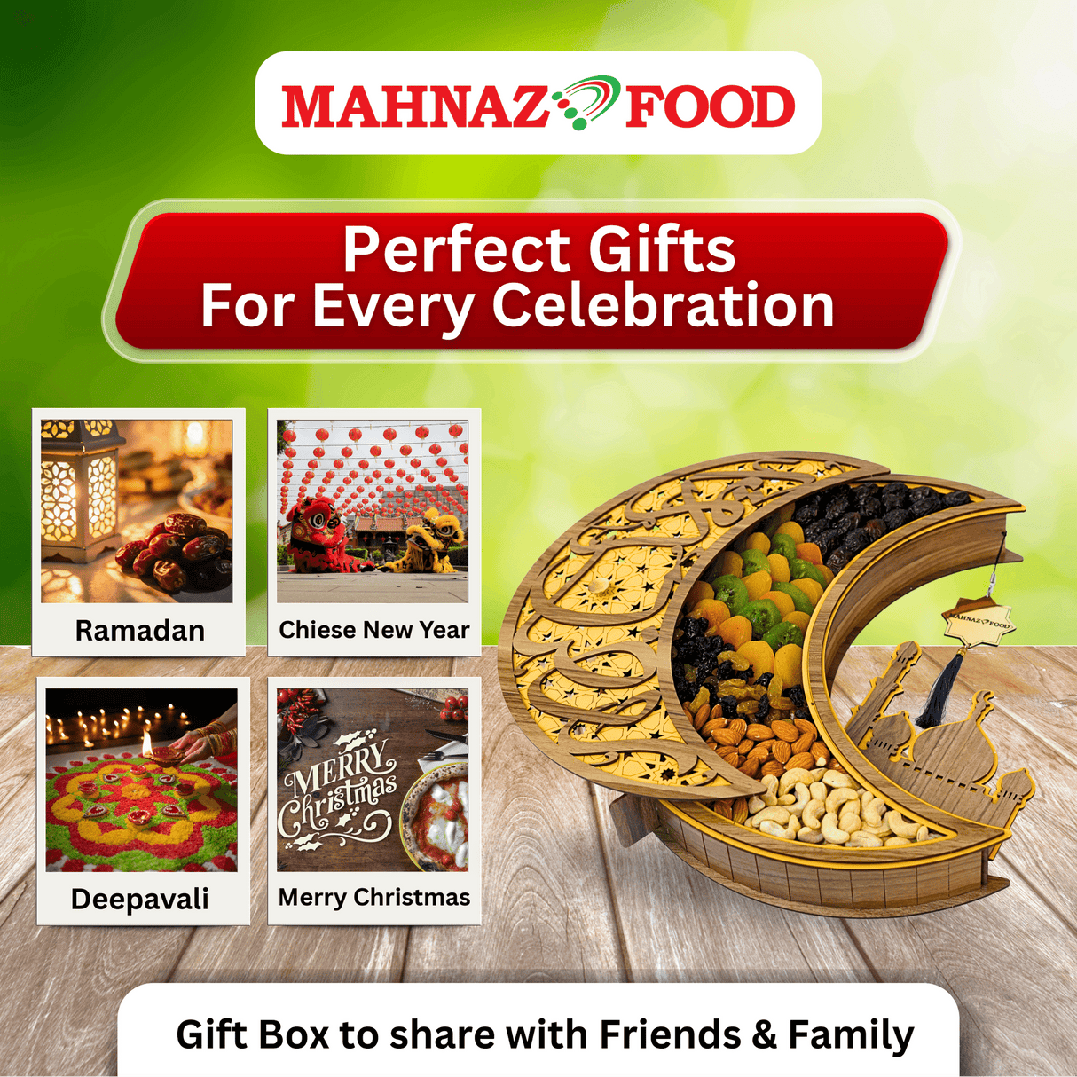 Mahnaz Food Bulan Kurma & Buah-buahan Kering Kotak Hadiah
