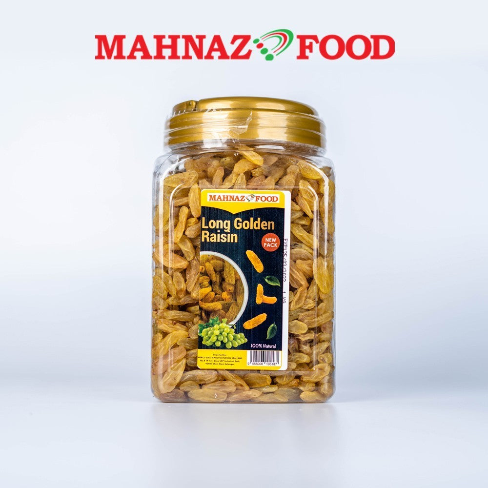 Makanan Mahnaz - Long Golden Raisin | Kismis Golden Panjang (1Kg/500G)
