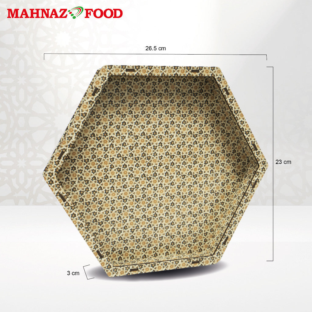 Mahnaz Food | Lale Cashmere Khatam Hexagonal Large Box | Box Only