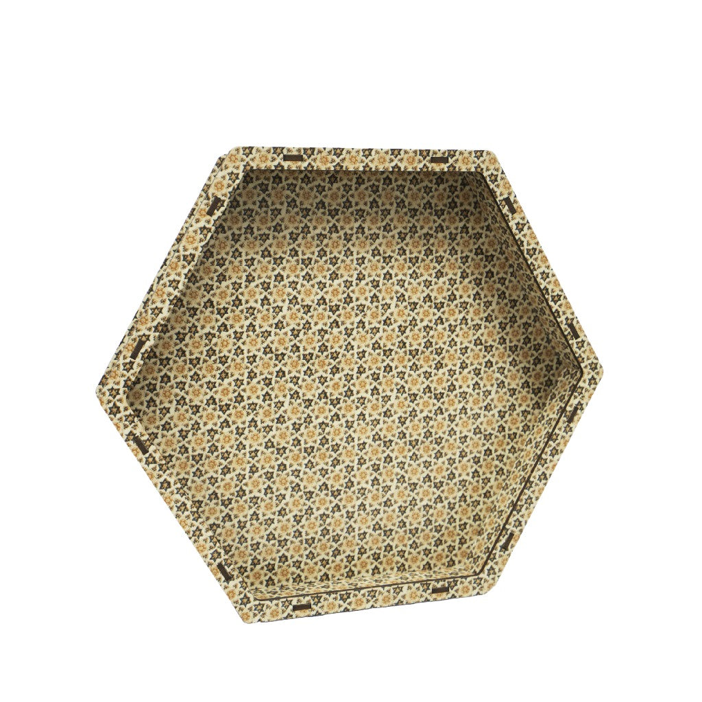 Mahnaz Food | Lale Cashmere Khatam Hexagonal Large Box | Box Only