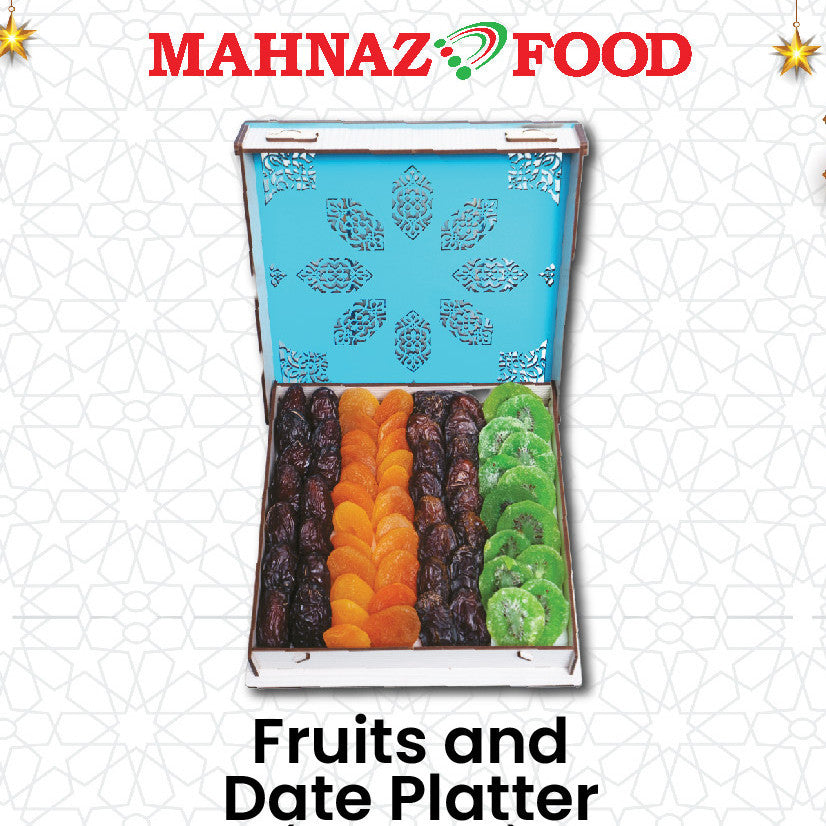 Makanan Mahnaz - Buah Dan Kurma / Pinggan Kurma | Set Kotak Hadiah Raya | Set Hamper | Set Kotak Hadiah Puasa
