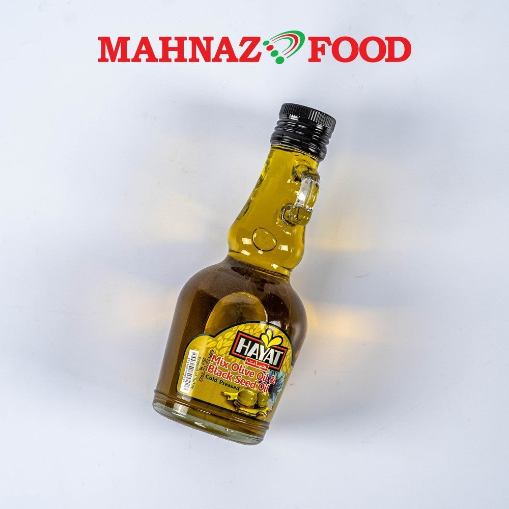 Makanan Mahnaz - Minyak Zaitun Campur Hayat + Minyak Habbatus Sauda (250Ml)