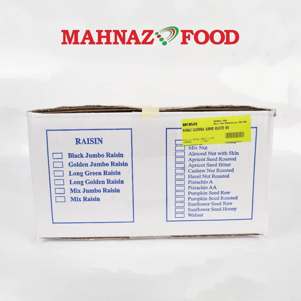 Makanan Mahnaz | California Almond Roasted (5Kg Borong)