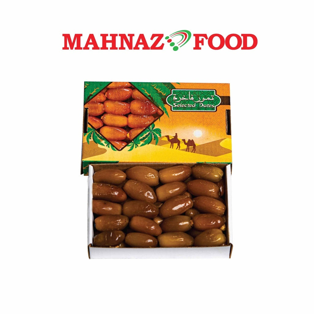 Mahnaz Food - 2 Boxes Libyan Fresh Dates | Kurma Sejuk 500G With Gulsan Pati Delima 250Ml Rm7