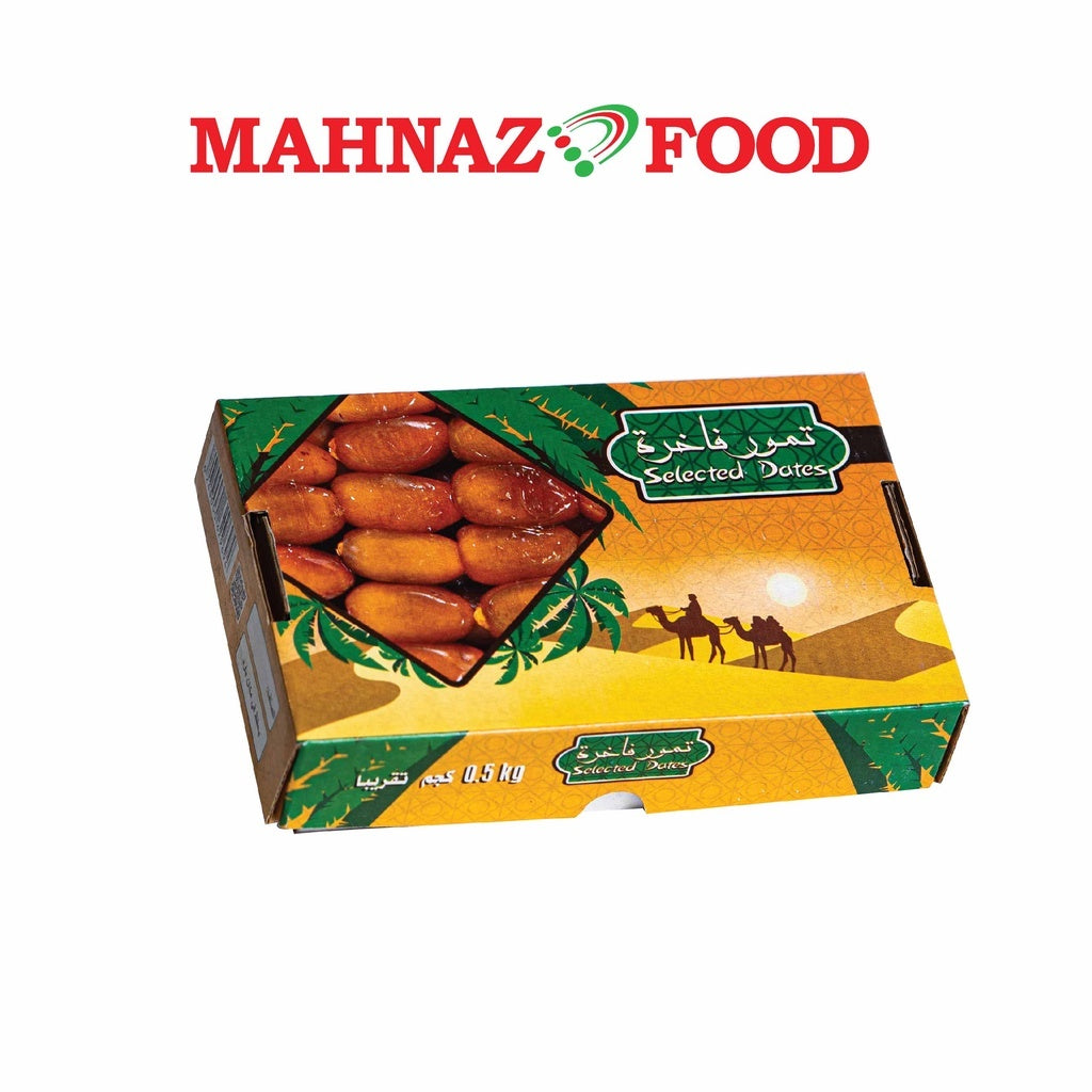 Mahnaz Food - 2 Boxes Libyan Fresh Dates | Kurma Sejuk 500G With Gulsan Pati Delima 250Ml Rm7