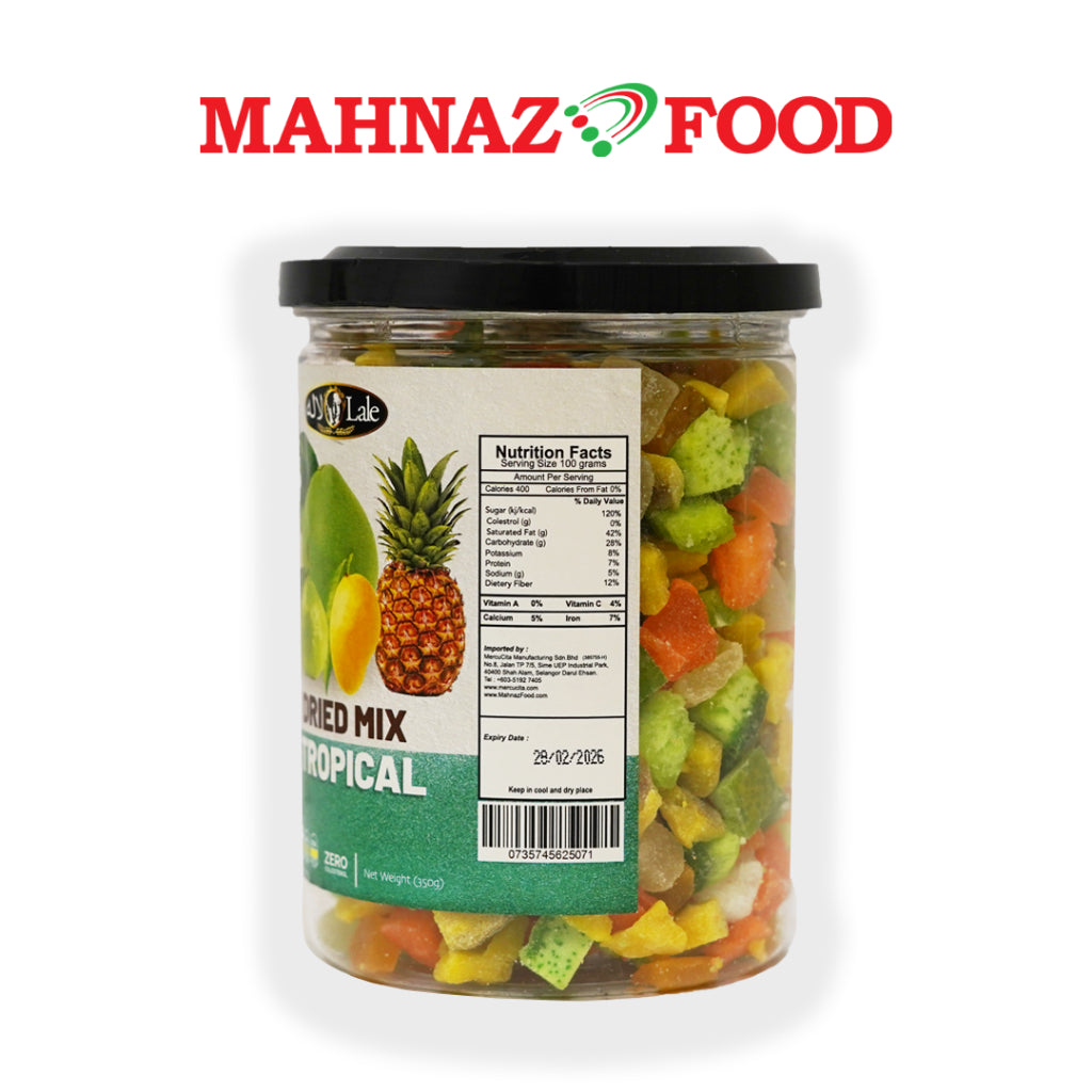 Mahnaz Food Lale Buah Kering Campuran Kiub Tropika (350G)