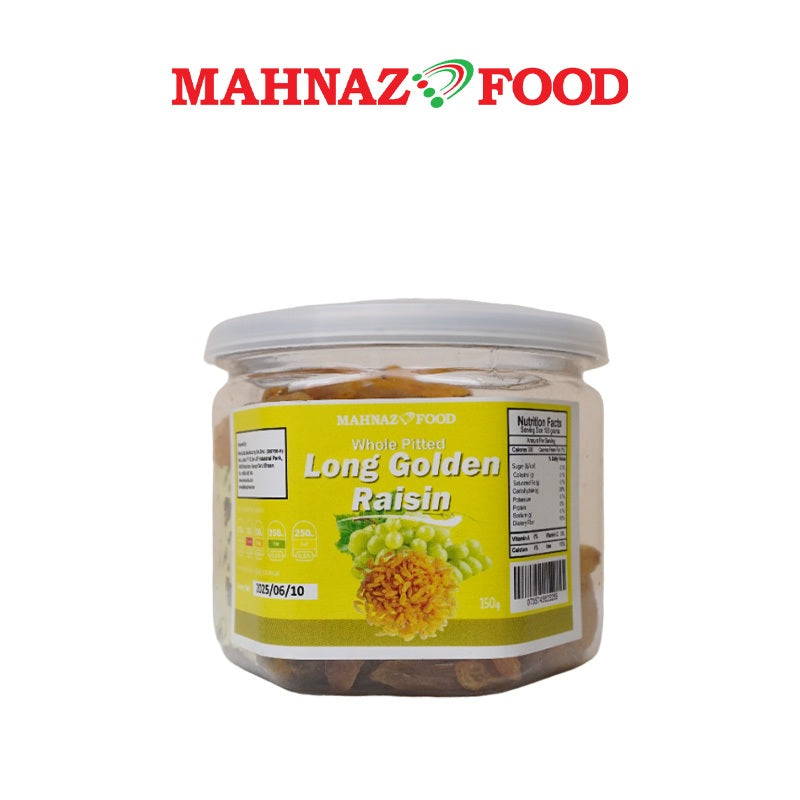 Mahnaz Food Whole Pitted Long Golden Raisin 150G
