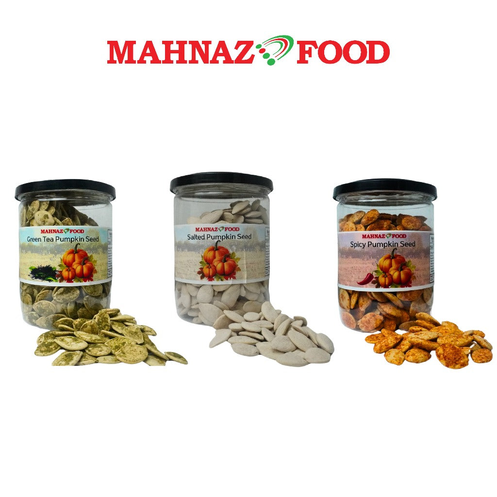 Biji Labu Makanan Mahnaz - Masin / Teh Hijau / Pedas 200G