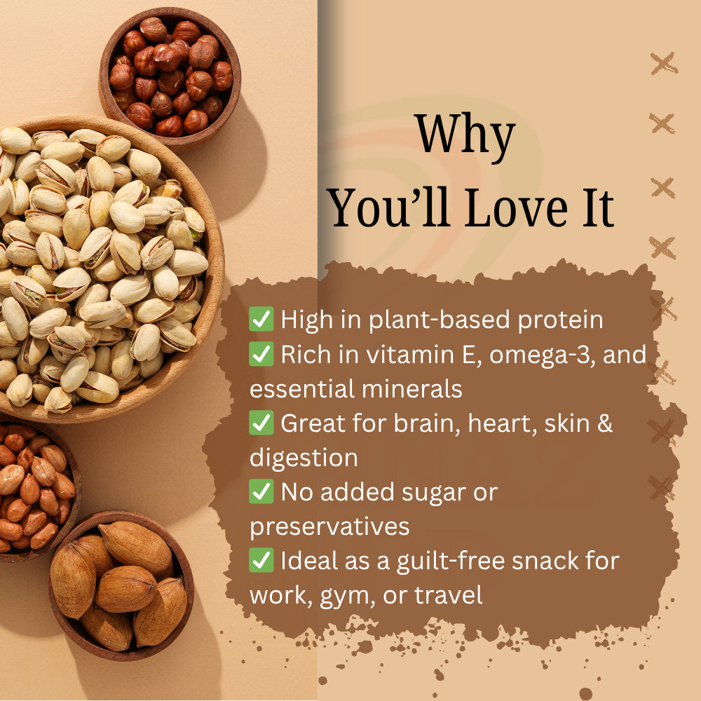 MAHNAZ FOOD Premium Snacks Nuts Assorted (150g-225g) Walnut/Almond/Pistachio/Pecan/Cashew/Sunflower/Pumpkin/Brazil Nut