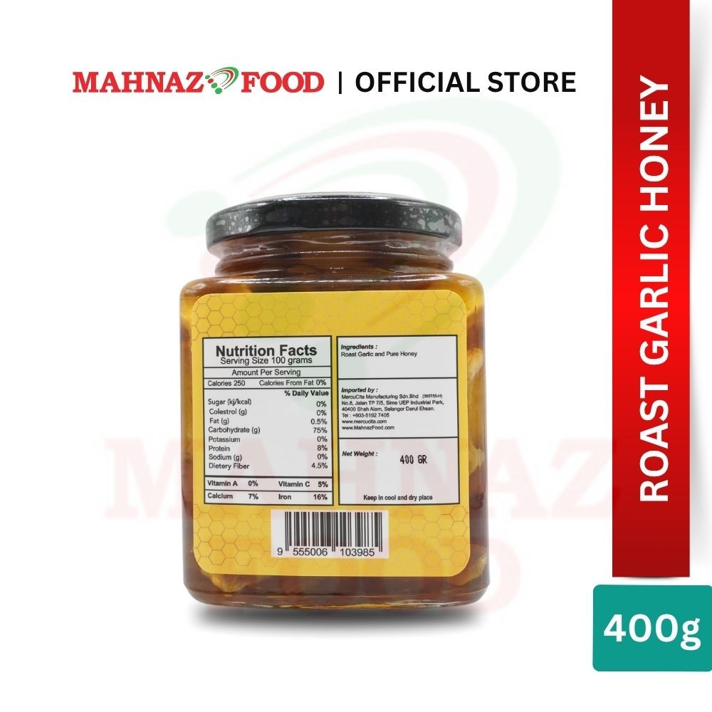 MAHNAZ FOOD - GARLIC HONEY | BLACK GARLIC HONEY 400G | MADU BAWANG PUTIH