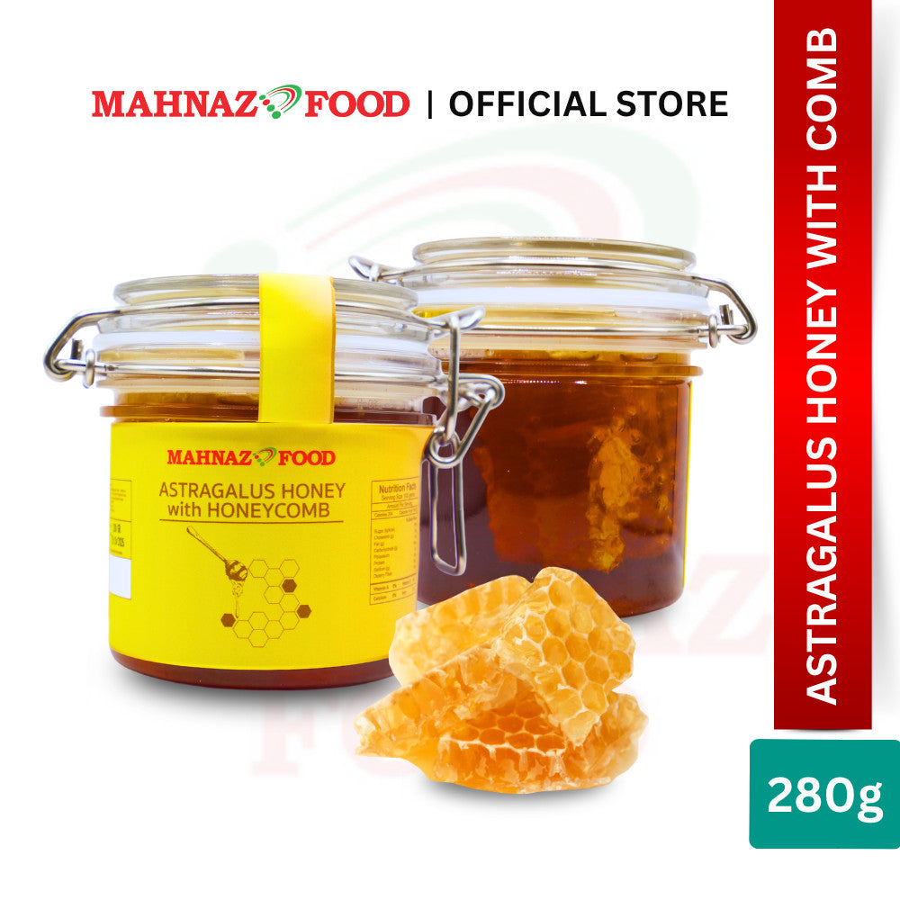 Mahnaz Food Astragalus Honey | 150G / 250G / 280G / 500G / 1100G With Honeycomb | Immune Boost | Ready To Eat θθ ι»θͺθ