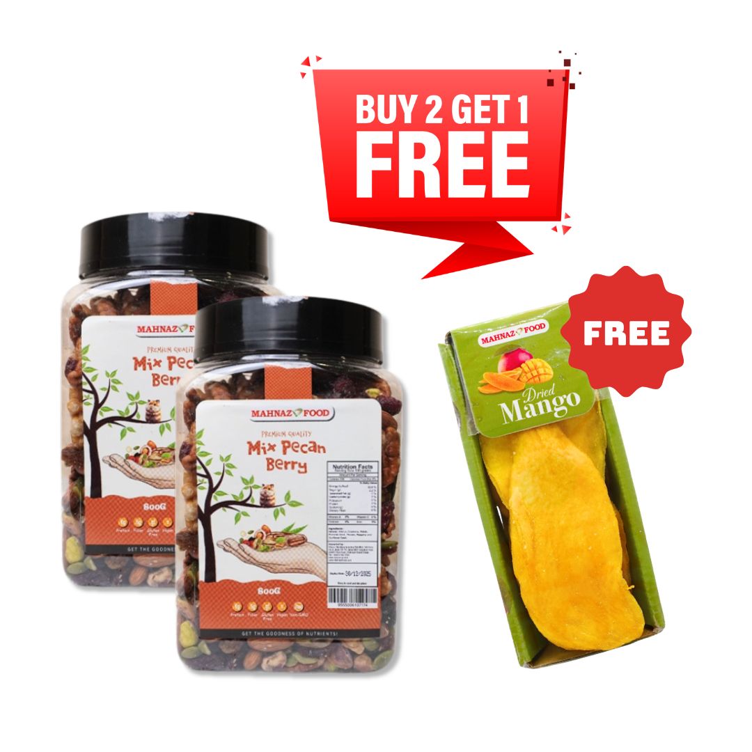 Buy 2 Free 1 | Lale Pecan Berry Mix | 800g | Free Dried Mango
