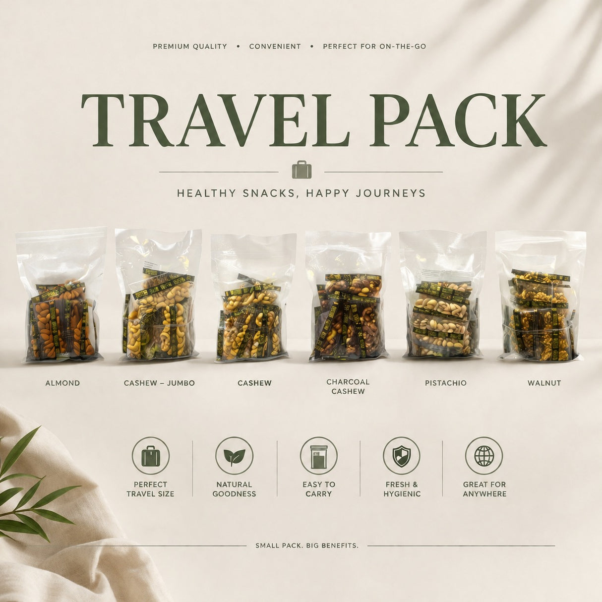 Mahnaz Food Premium Roasted Nuts Travel Pack 300g | Almond, Cashew Jumbo, Cashew, Pistachio Charcoal Cashew & Walnut
