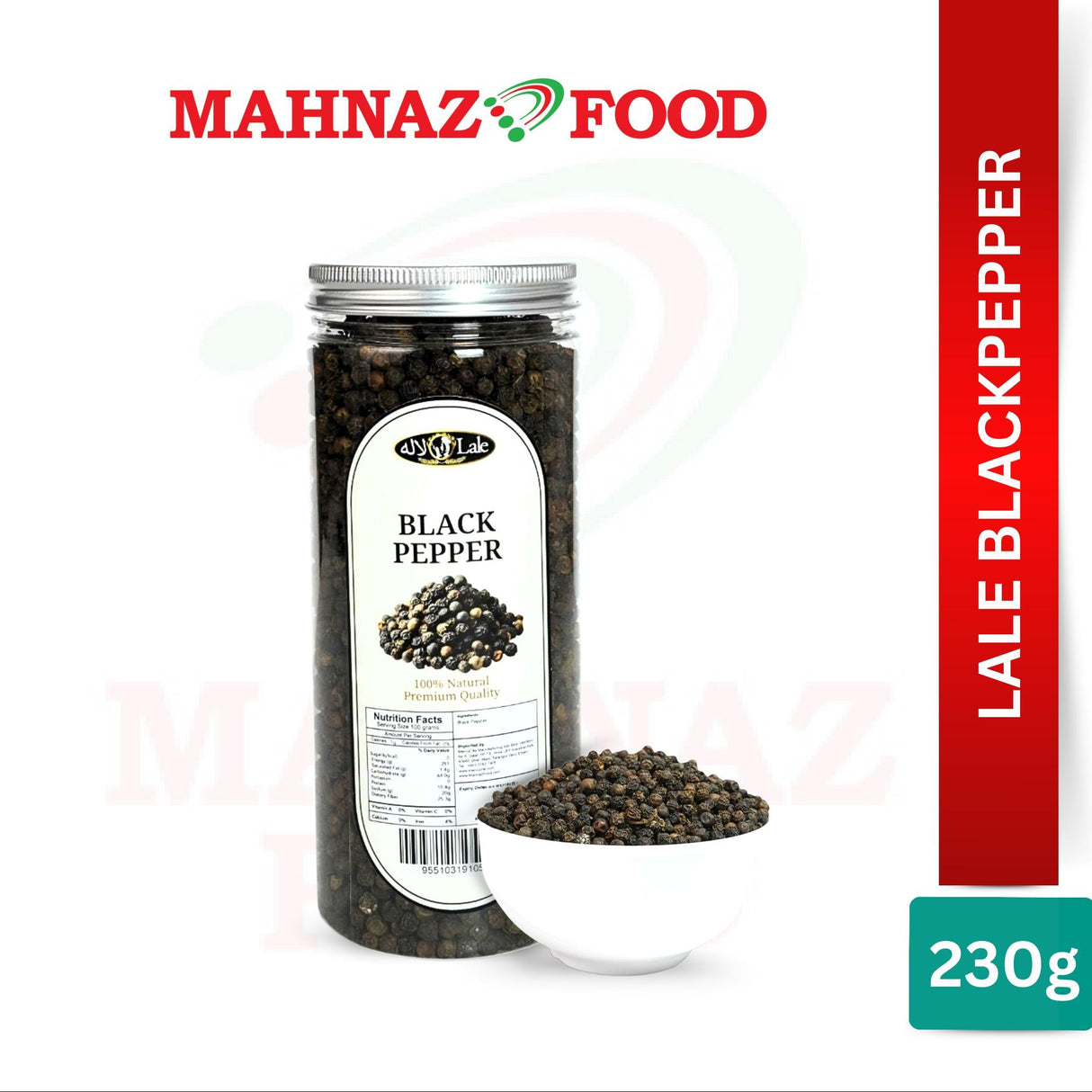 Herbs & Spice | Premium Black Pepper | Whole Black Peppercorns | Seasoning for Cooking & Marinades | 230g