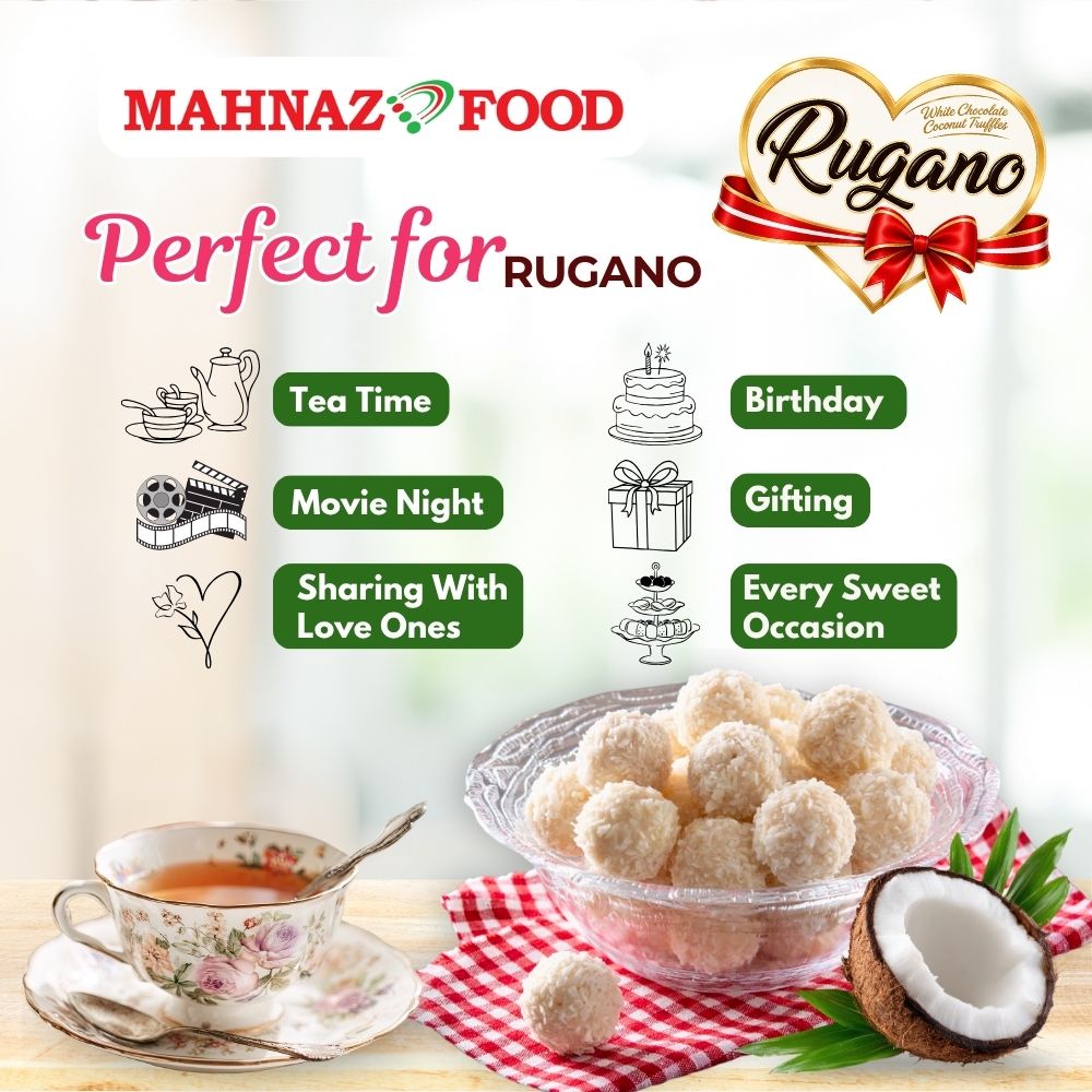Candy & Chocolate | Rugano White Coconut Coated Chocolate | Hazelnut / Orange / Strawberry | 800g / 1kg