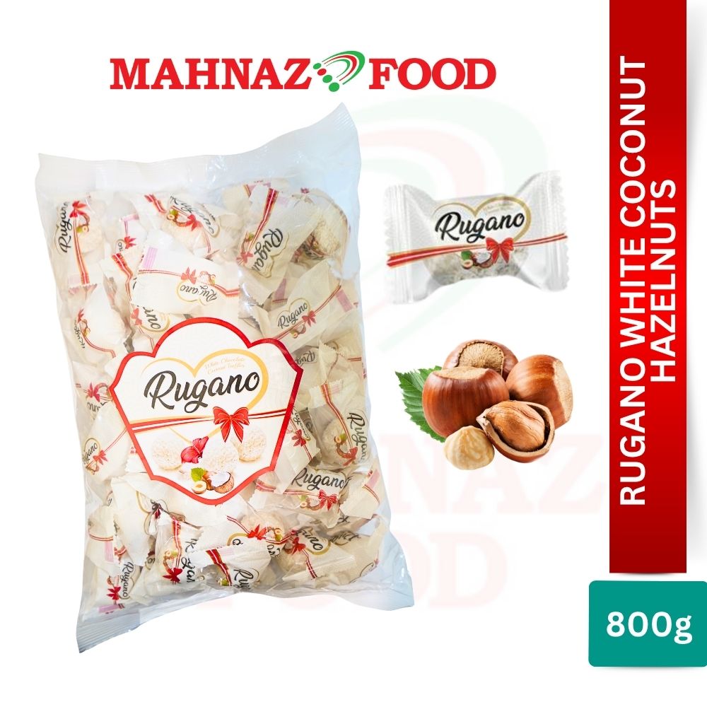 Candy & Chocolate | Rugano White Coconut Coated Chocolate | Hazelnut / Orange / Strawberry | 800g / 1kg