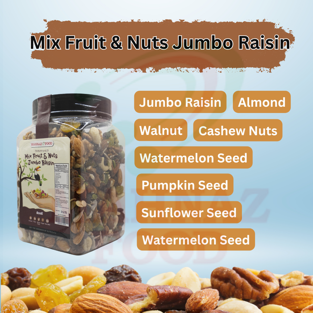 Buy 2 Free 1 | Mix Fruits & Nuts Jumbo Raisin | 800g | Free Dried Mango