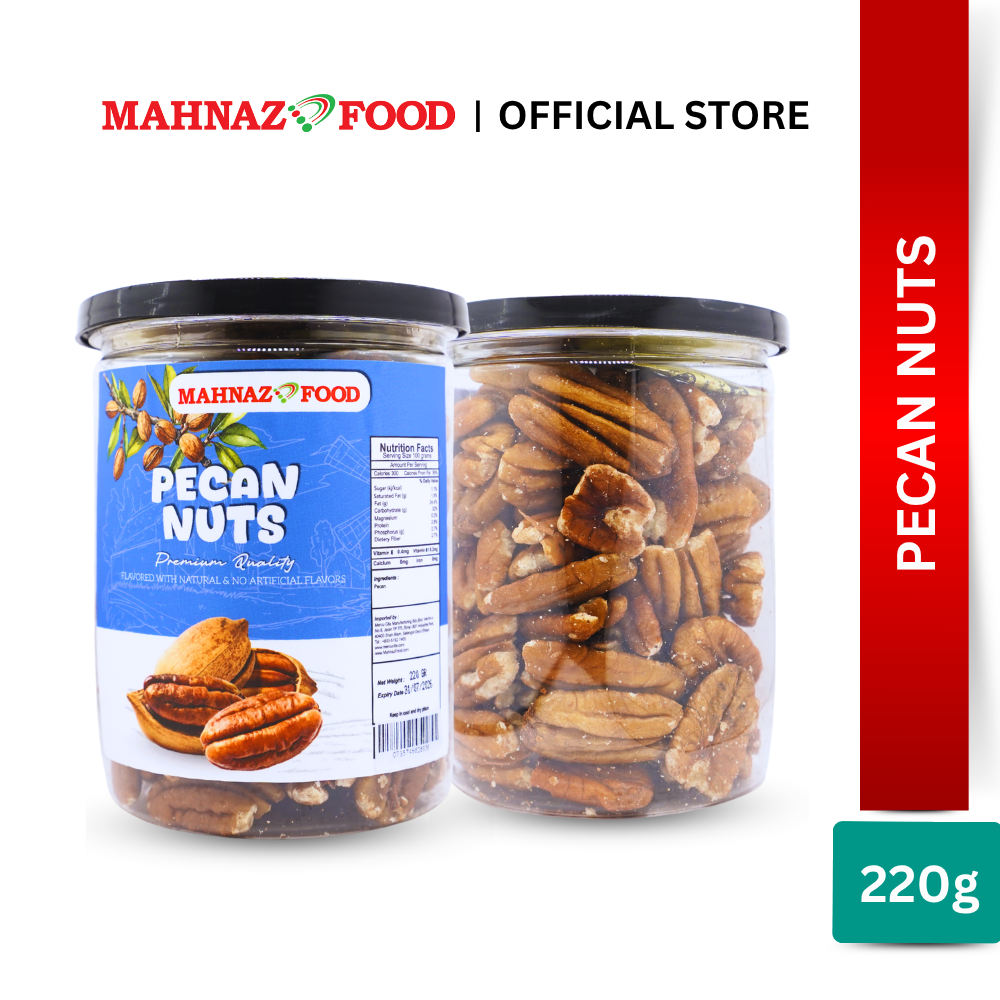 Mahnaz Food Pecan Nuts 220G & Pecan Honey 240G | Brain Food | High Antioxidant | Premium Nut 蜂蜜山核桃 养脑零食
