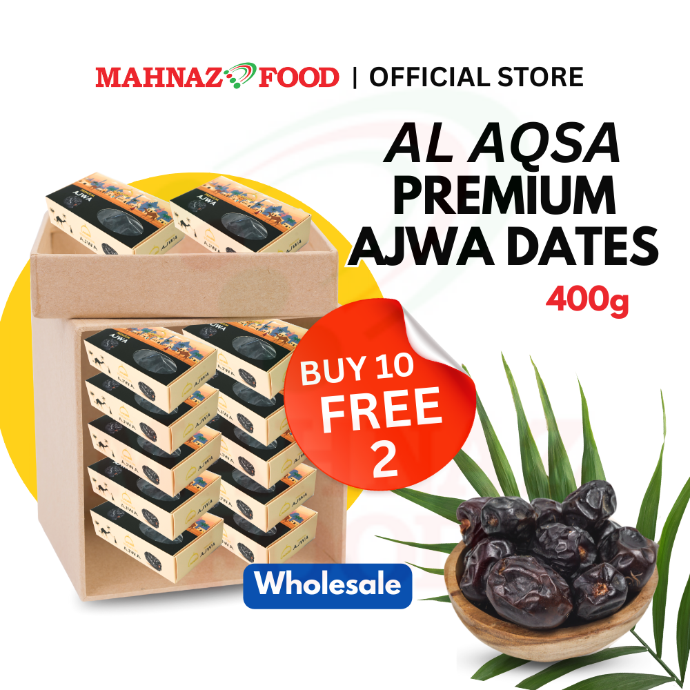 Borong Makanan Mahnaz | Al-Aqsa Premium Ajwa 400g (12 pek)