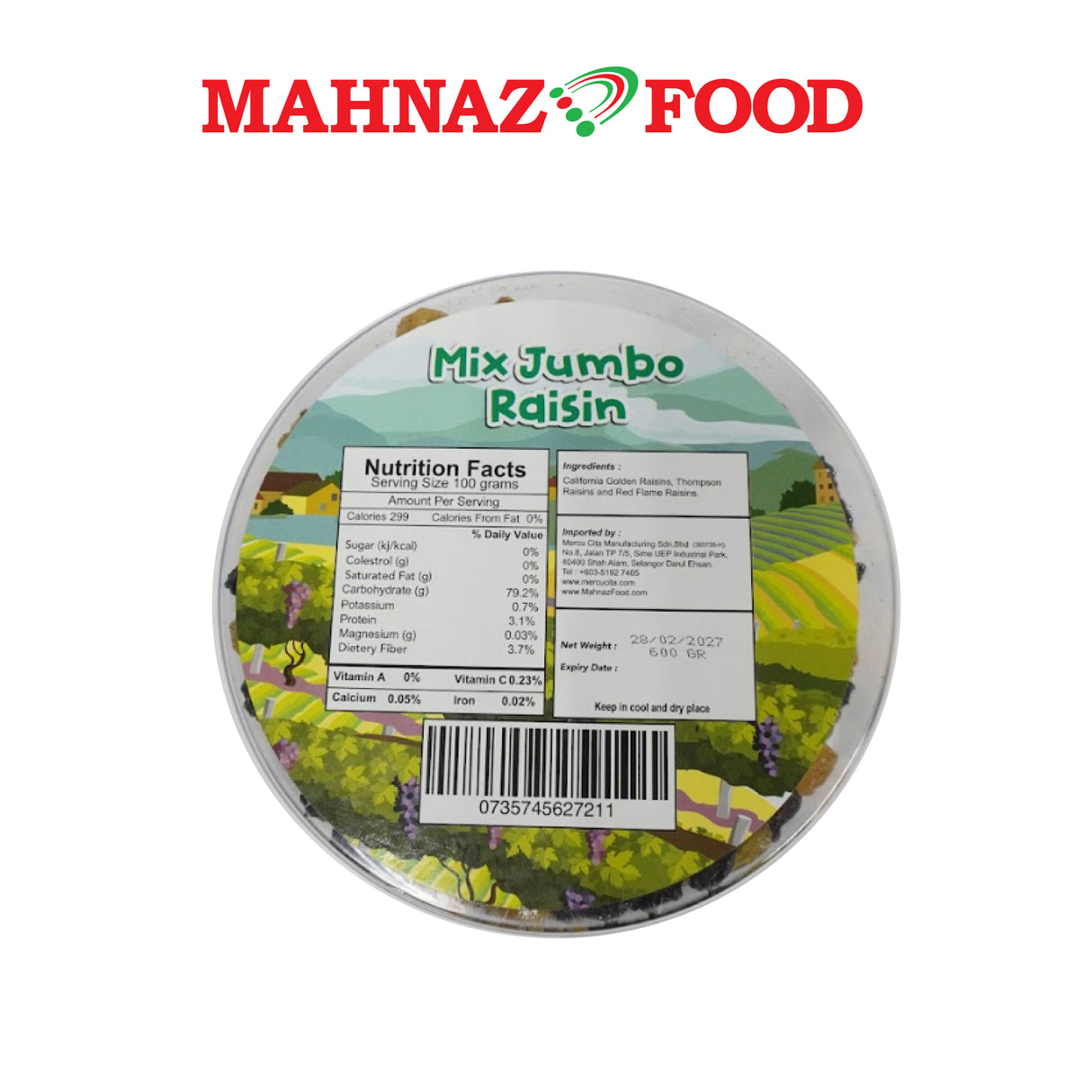 Mahnaz Food Mix Jumbo Raisin 600g