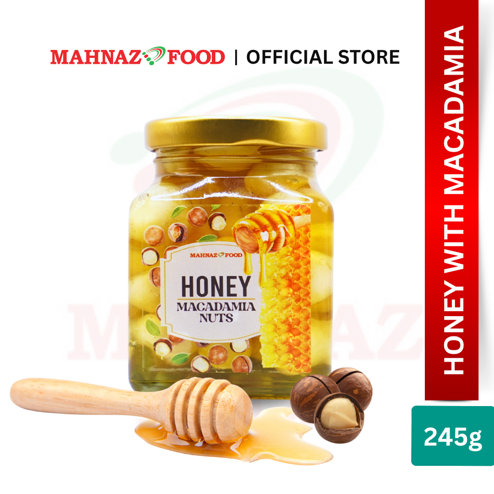 Mahnaz Food Assorted Honey With Nuts | Walnut 255g | Macadamia 245g | Pistachio 240g