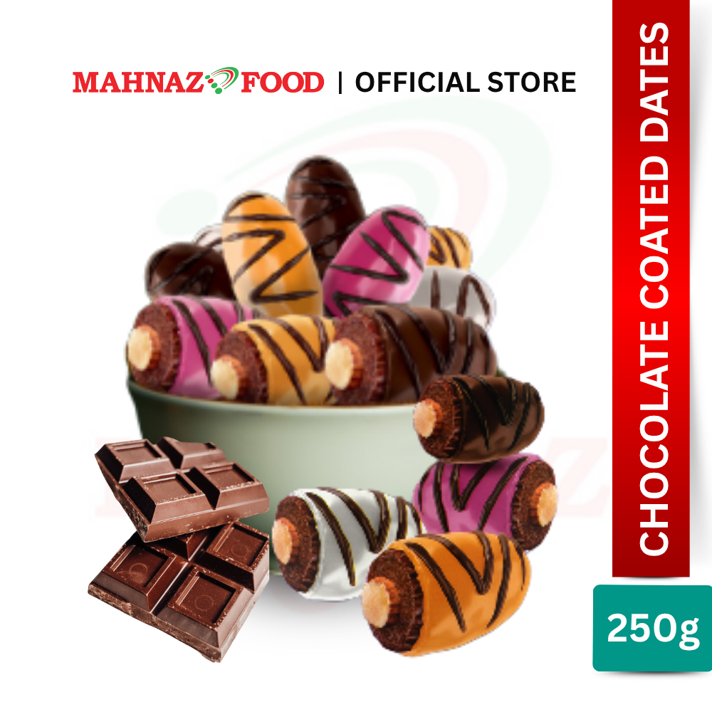 Mahnaz Food Tangesir Dates With Chocolate Cocoa / Gaz Sohan / Coffee / Strawberry / Milk / Assorted (250g)