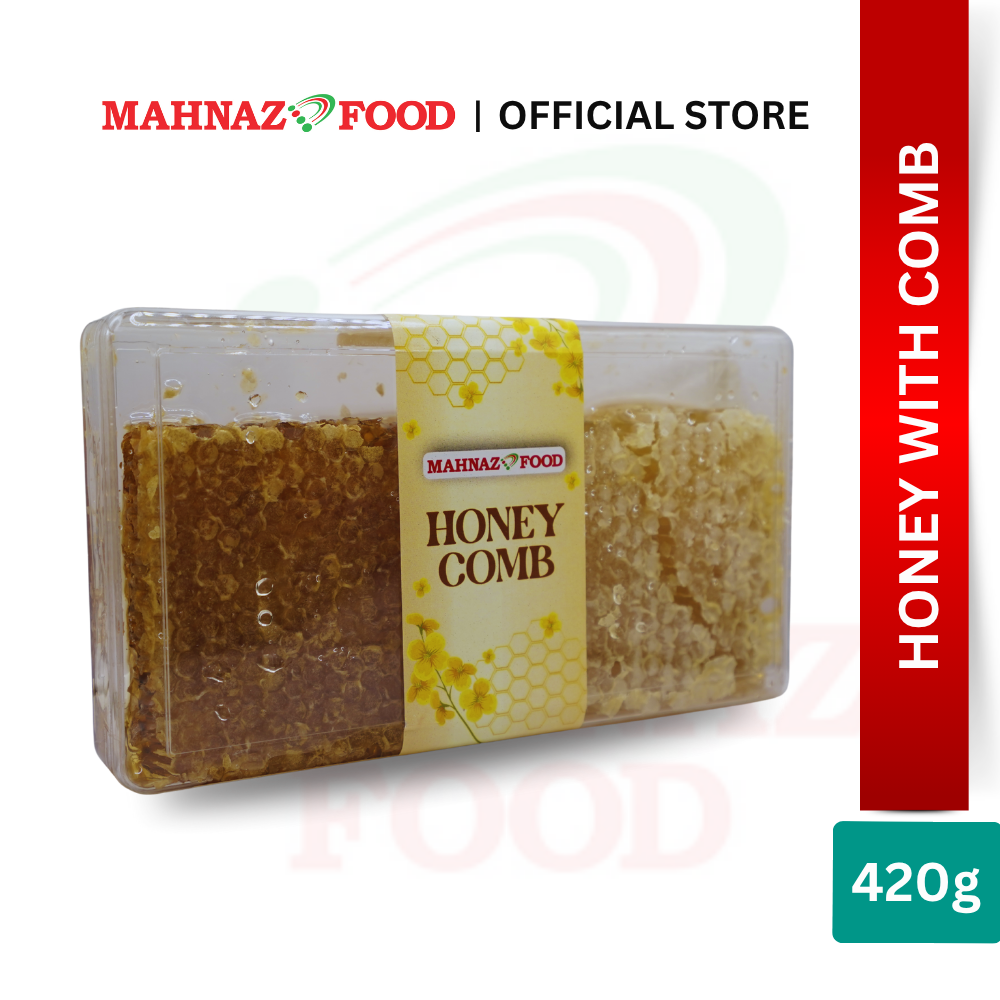 Mahnaz Food Pure Honey With Comb 80G / 420G | Madu Asli Dengan Sarang Lebah