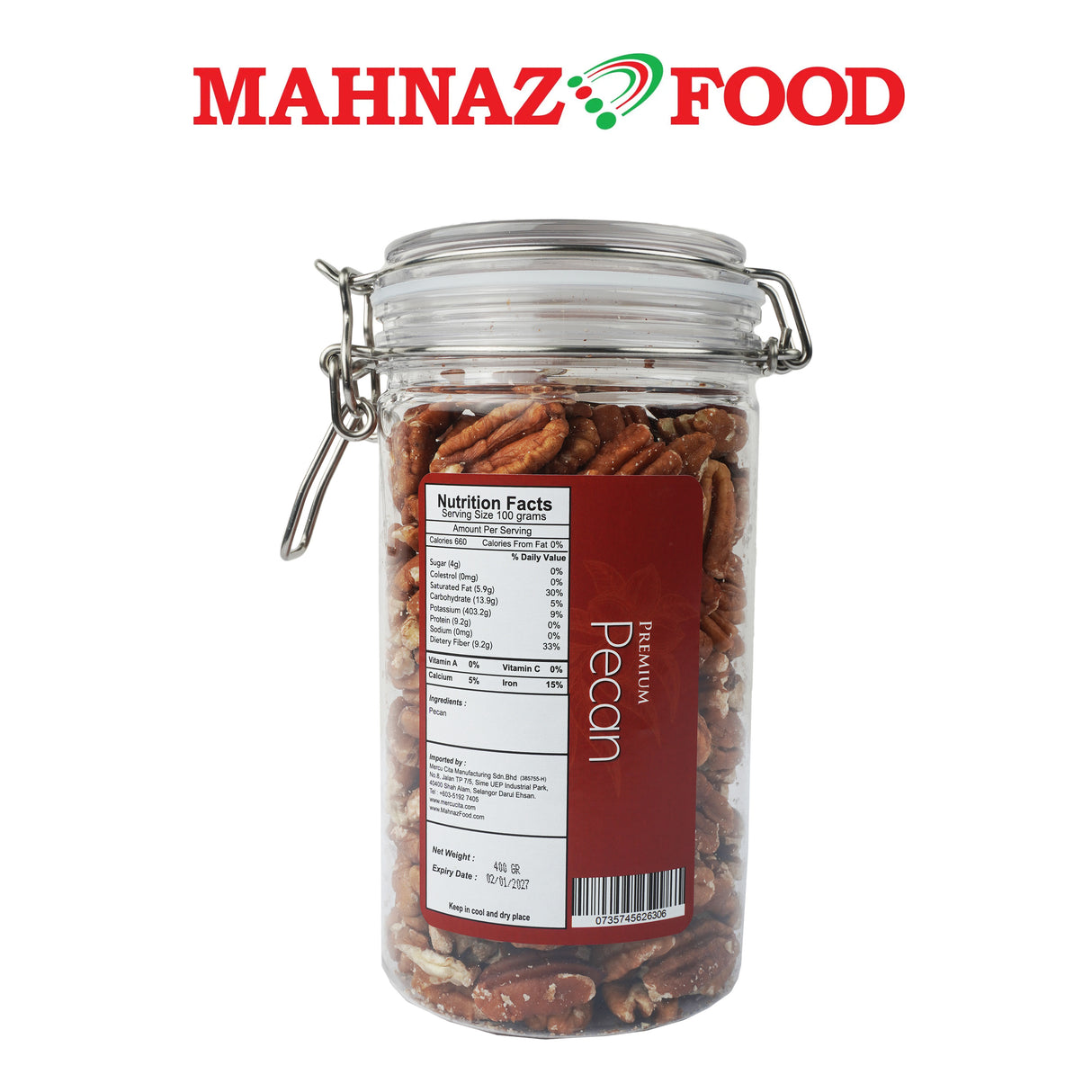 Mahnaz Food Premium Pecan 400G