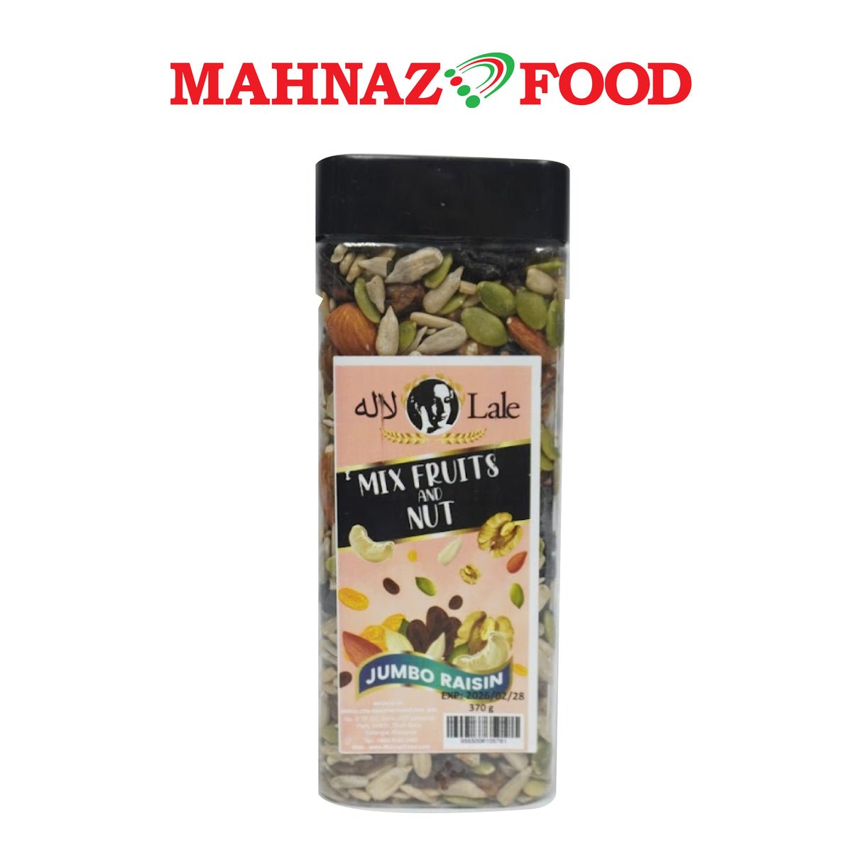 Mahnaz Food Lale Mix Fruit and Nut Jumbo Raisin 370g Bottle