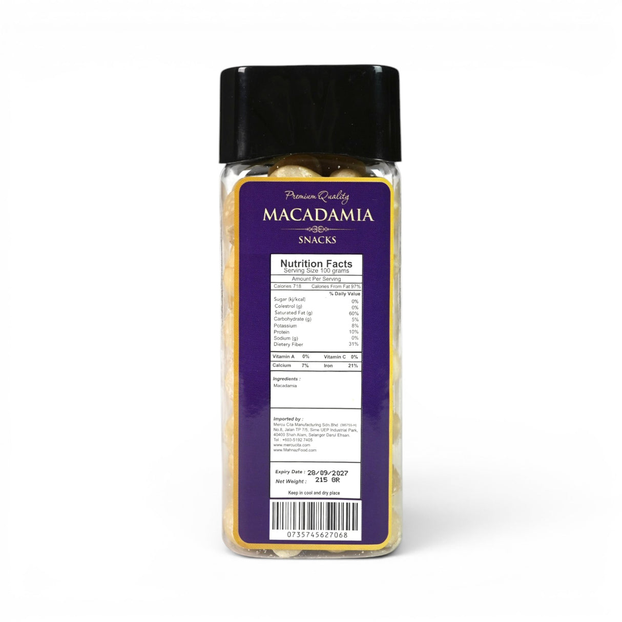 Nut | Macadamia | No Shell | 215g