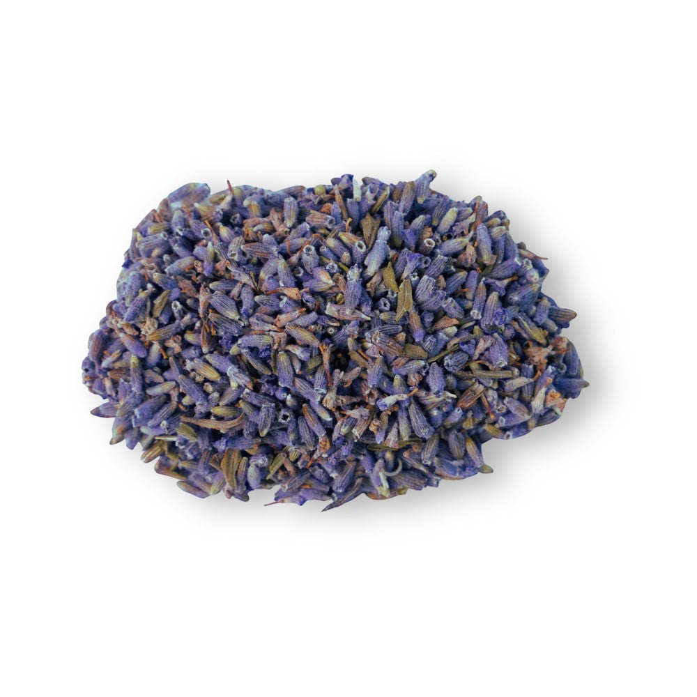 Mahnaz Food Lavender Tea loose dried flowers, 60g. Calming herbal infusion with floral aroma.