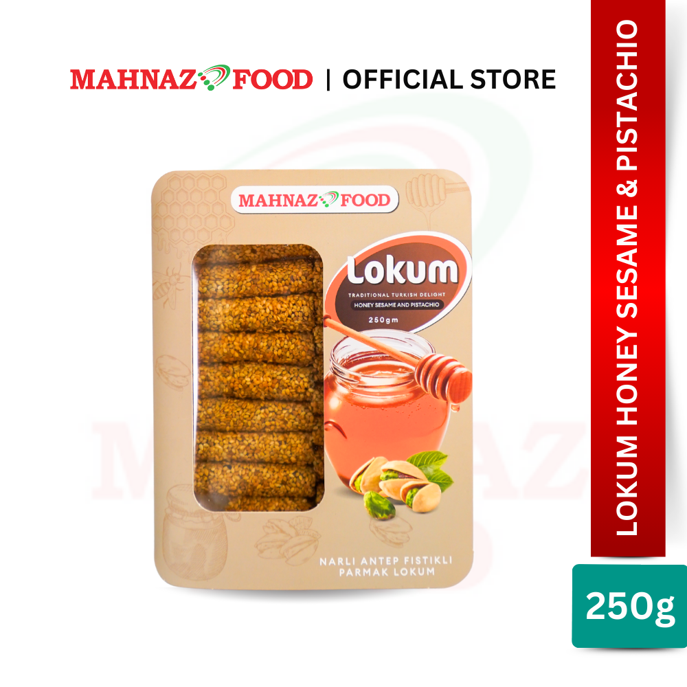 MAHNAZ FOOD LOKUM HONEY SESAME AND PISTACHIO 250G