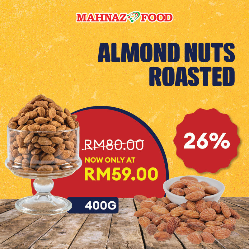 Makanan Mahnaz - Kacang Badam Panggang A (180G / 300G / 400G)