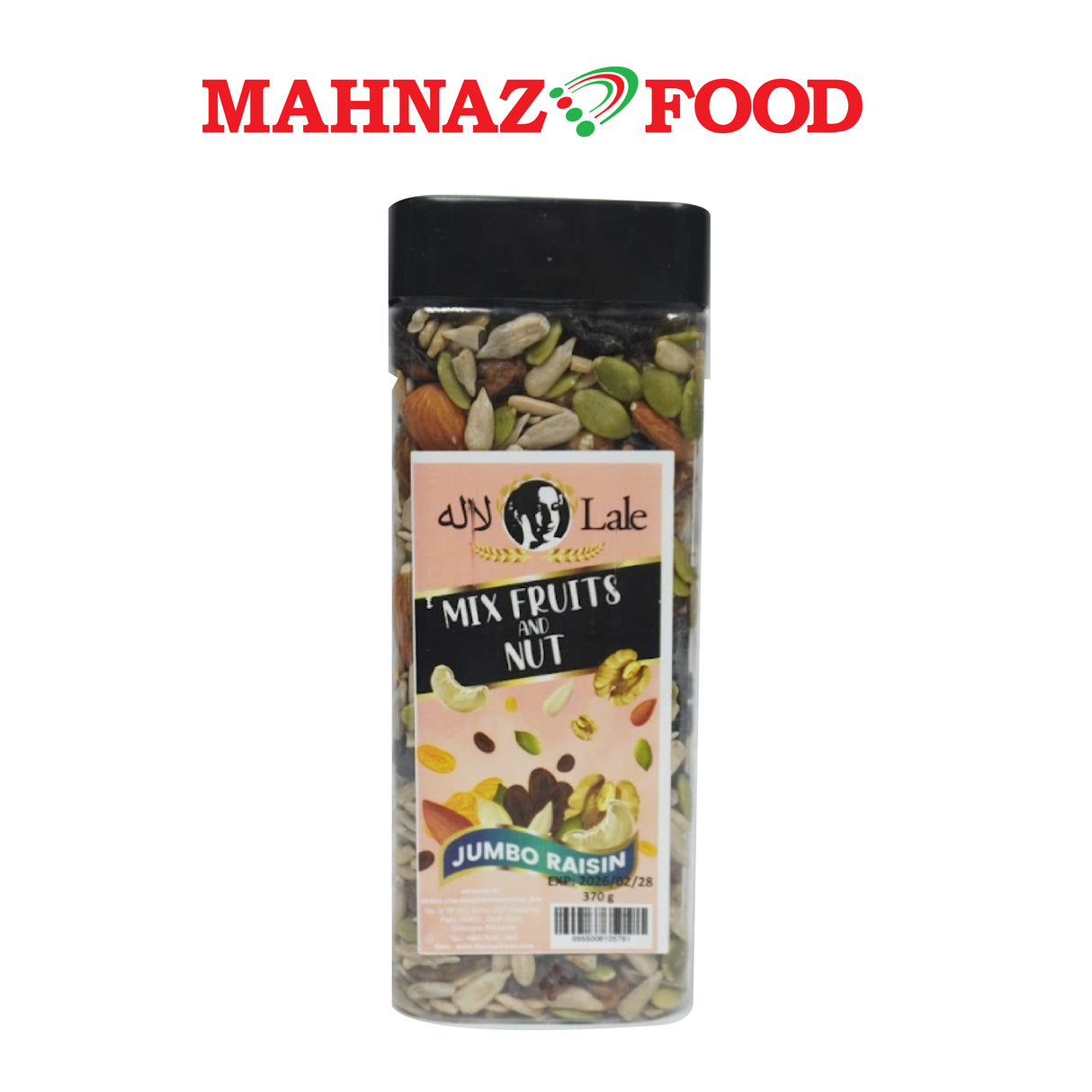 Mahnaz Food Lale Mix Fruit and Nut Jumbo Raisin 370g Bottle
