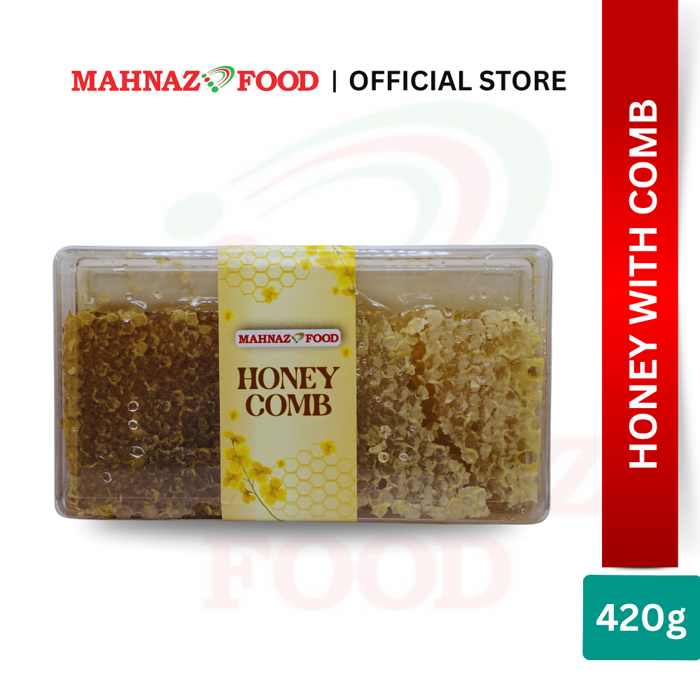 Mahnaz Food Pure Honey With Comb 80G / 420G | Madu Asli Dengan Sarang Lebah