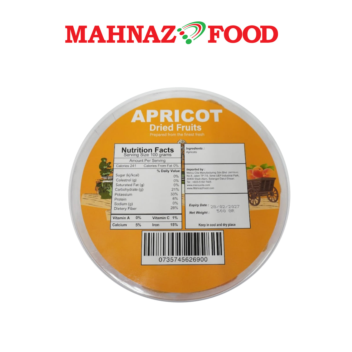 Mahnaz Food Dried Apricot 500g