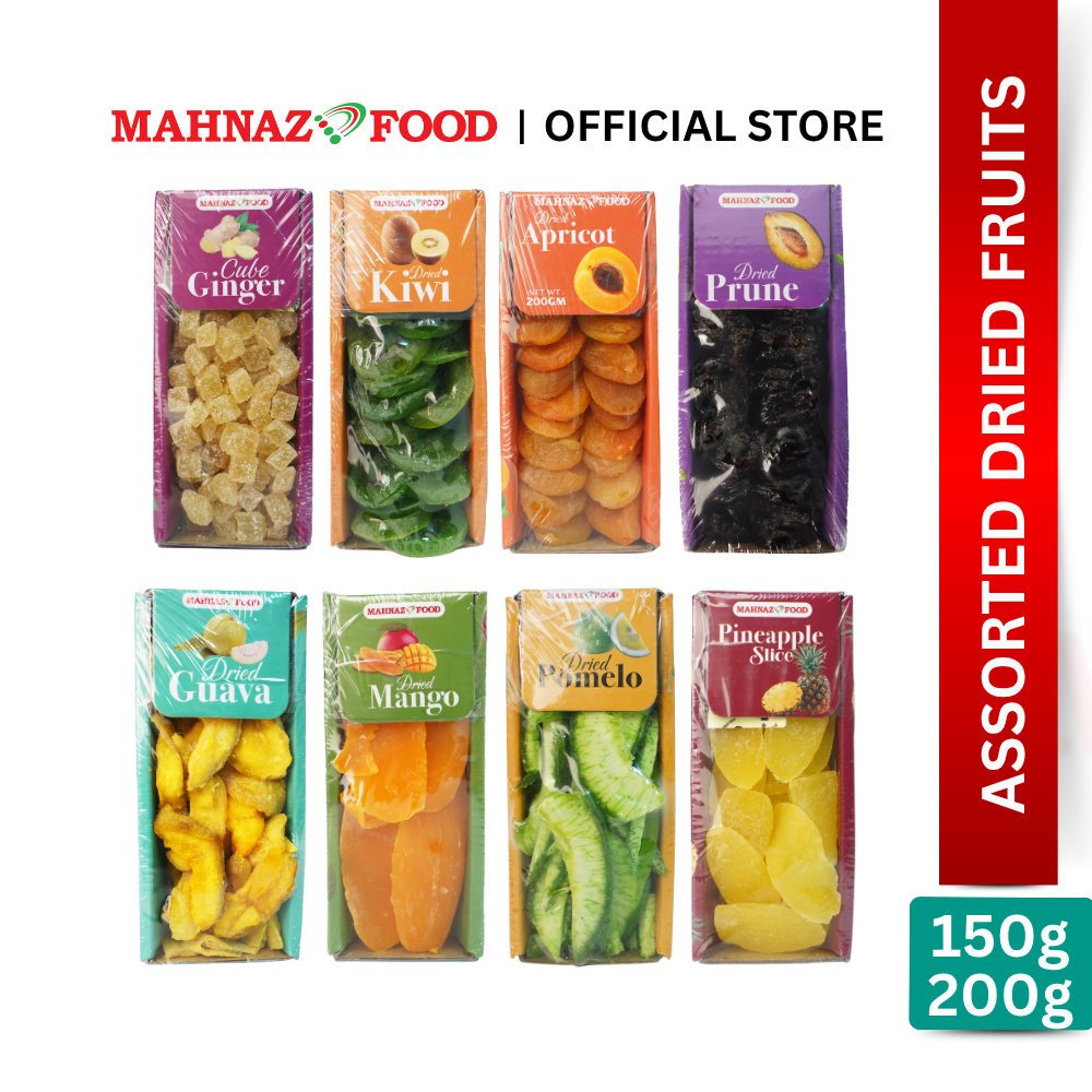 Mahnaz Food Premium Assorted Tangy Sweet Soft Dried Fruits 150g 170g 200g Buah-Buahan Kering