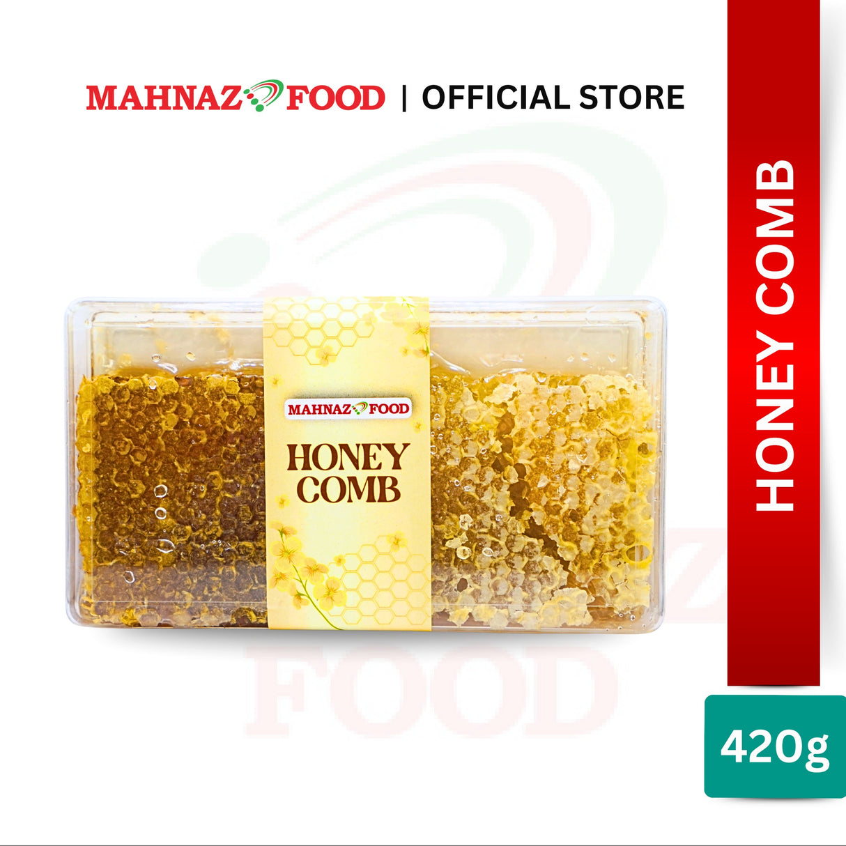 Mahnaz Food Pure Honey With Comb 80G / 420G | Madu Asli Dengan Sarang Lebah