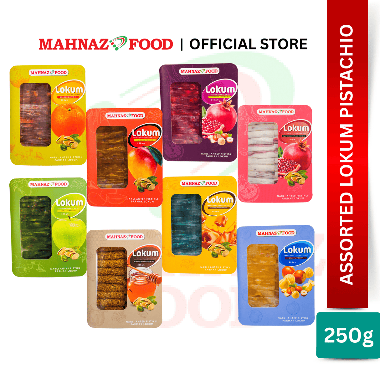MAHNAZ FOOD LOKUM APPLE AND PISTACHIO 250G