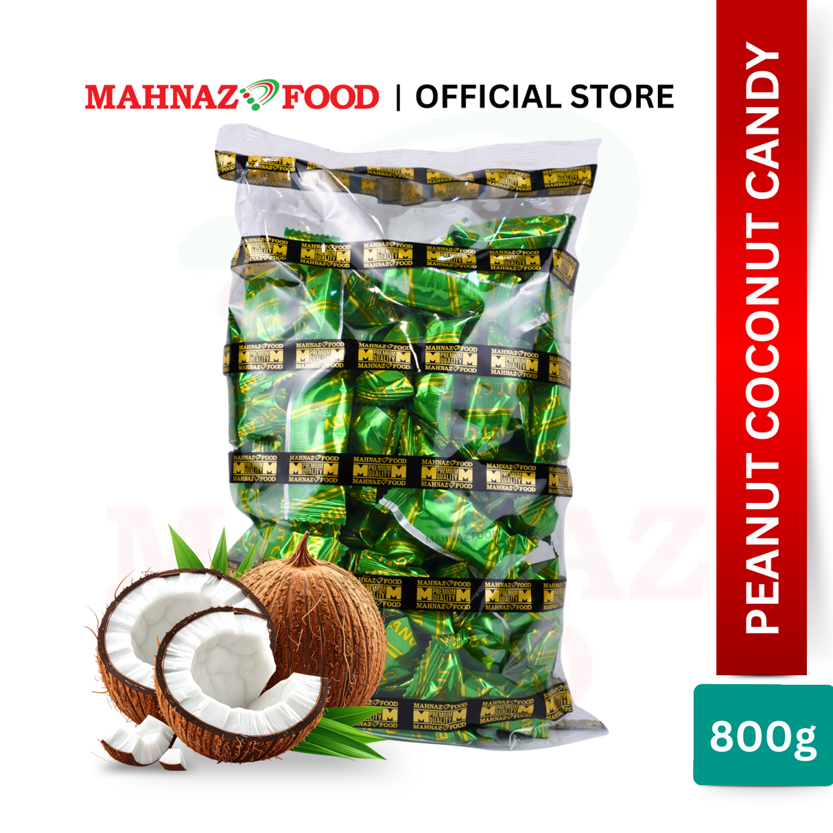 Mahnaz Food - Peanut Candy (Peanut Barley / Peanut Coffee / Peanut Durian / Peanut Pomegranate / Paenut Coconut / Peanut Strawberry / Peanut Sesame))