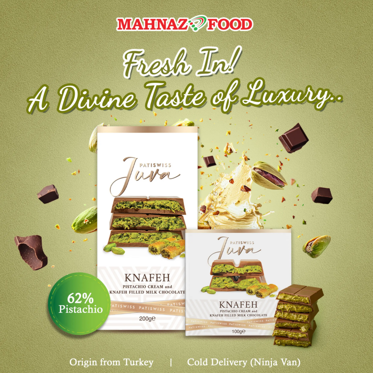 Mahnaz Food - Chocolate Kunafa With Pistachio (100G / 200G)
