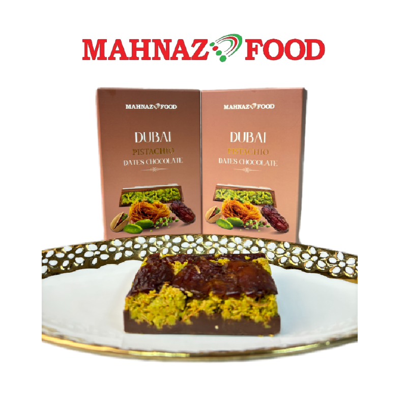 Mahnaz Food Dubai Pistachio Dates Chocolate - 200g