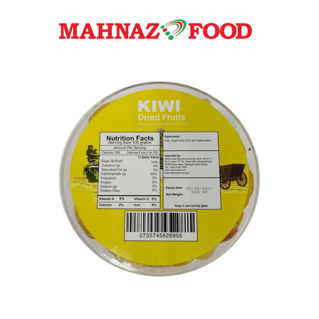 Mahnaz Food Dried Golden Kiwi 500g