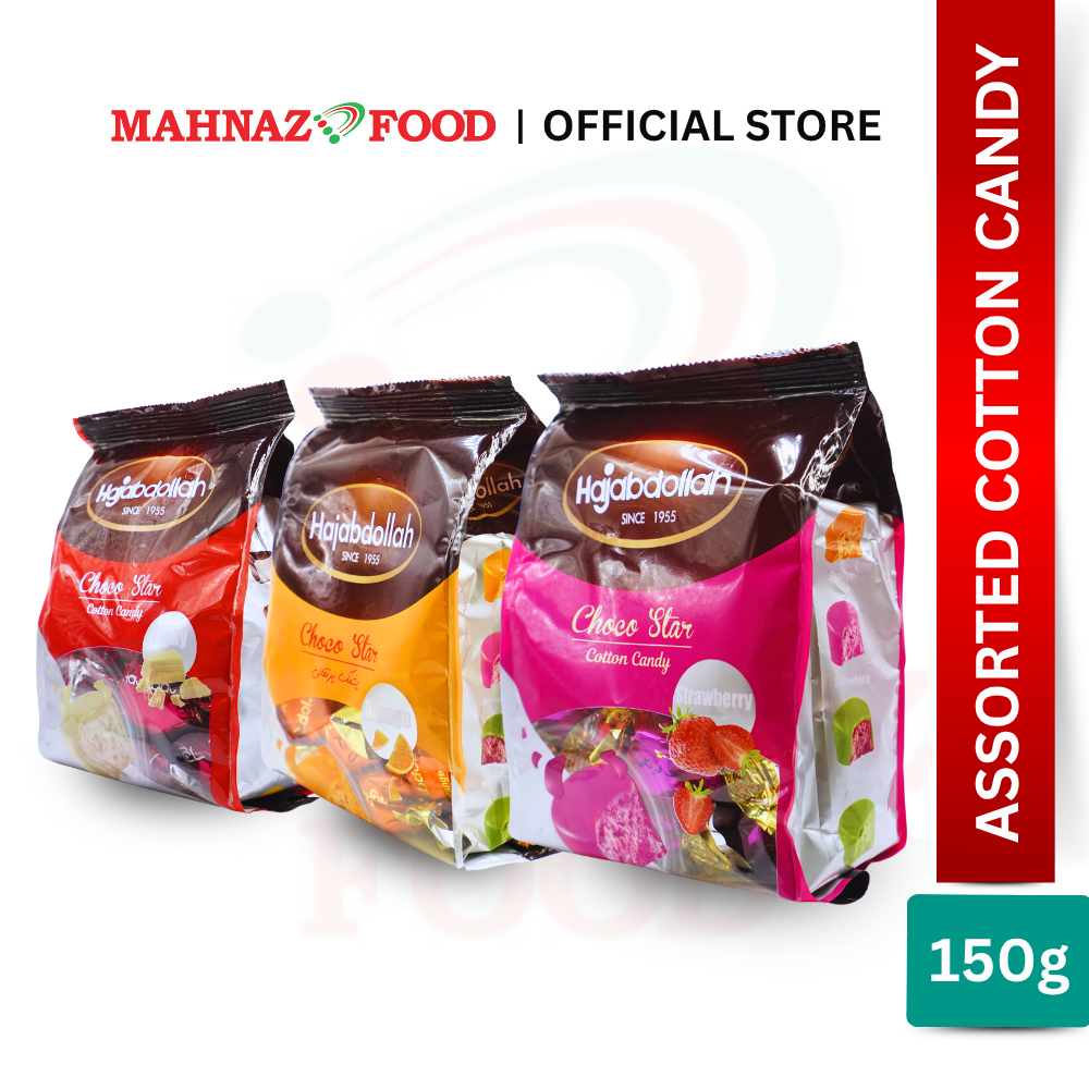 Hajabdollah Assorted Cotton Candy 150G | Halva Pashmak Iran | Milky / Orange / Strawberry | 棉花糖 Iran | Gula-Gula Kapas