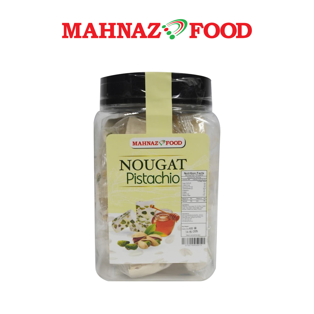 Mahnaz Food Nougat Pistachio 400g Jar