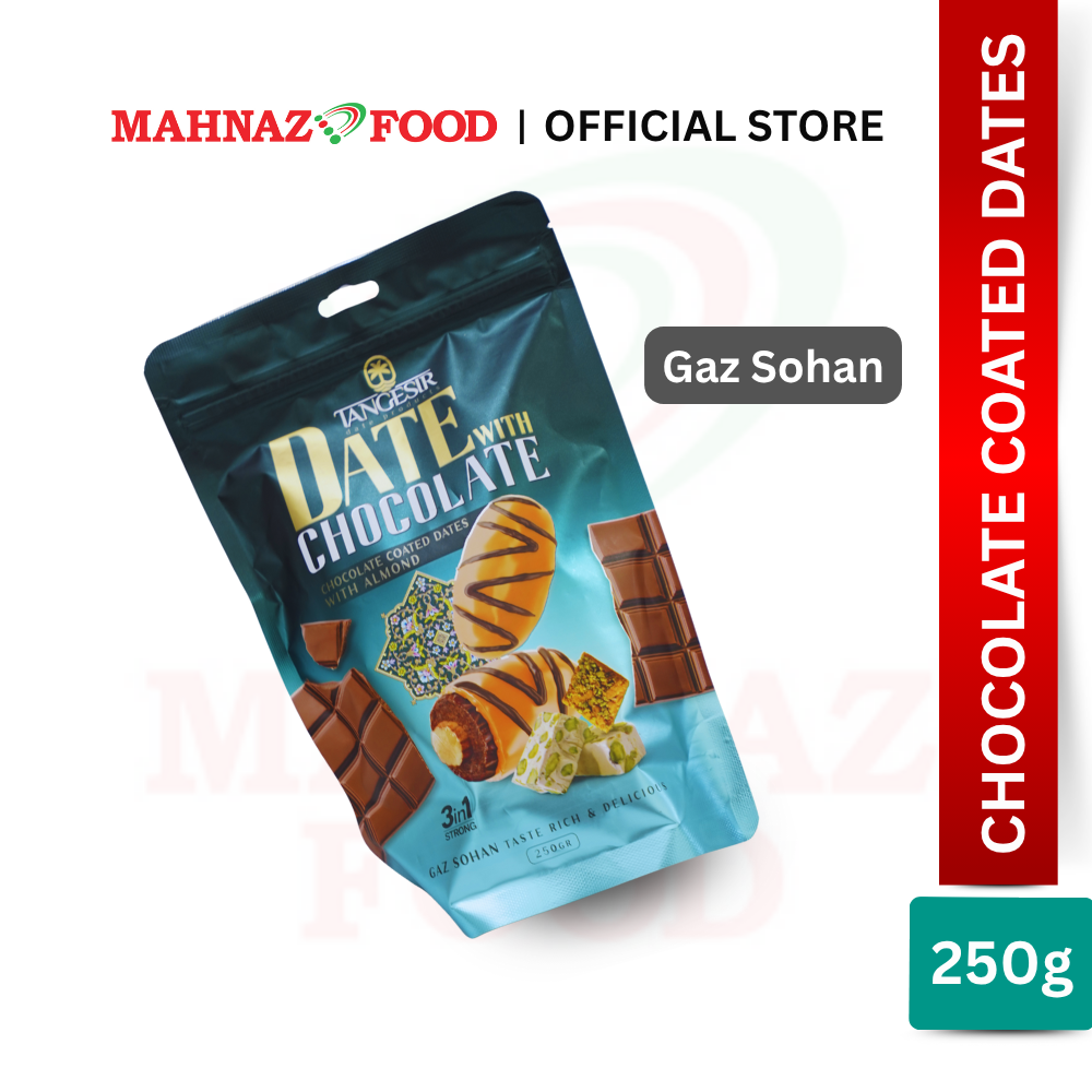 Mahnaz Food Tangesir Dates With Chocolate Cocoa / Gaz Sohan / Coffee / Strawberry / Milk / Assorted (250g)