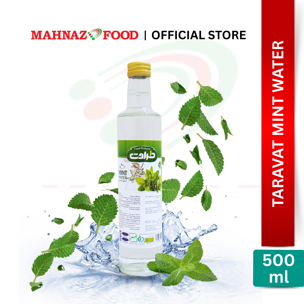 Mahnaz Food Taravat Mint Water 500ml | Natural Herbal Distillate | Digestion & Hydration | Air Pudina | 薄荷水