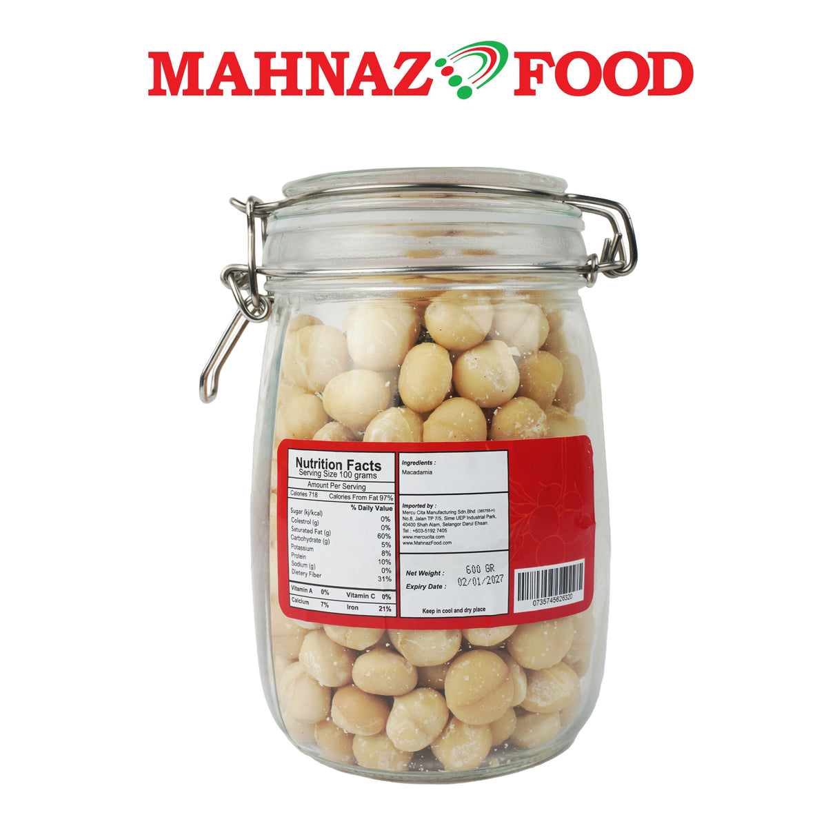 Mahnaz Food Premium Macadamia 530G