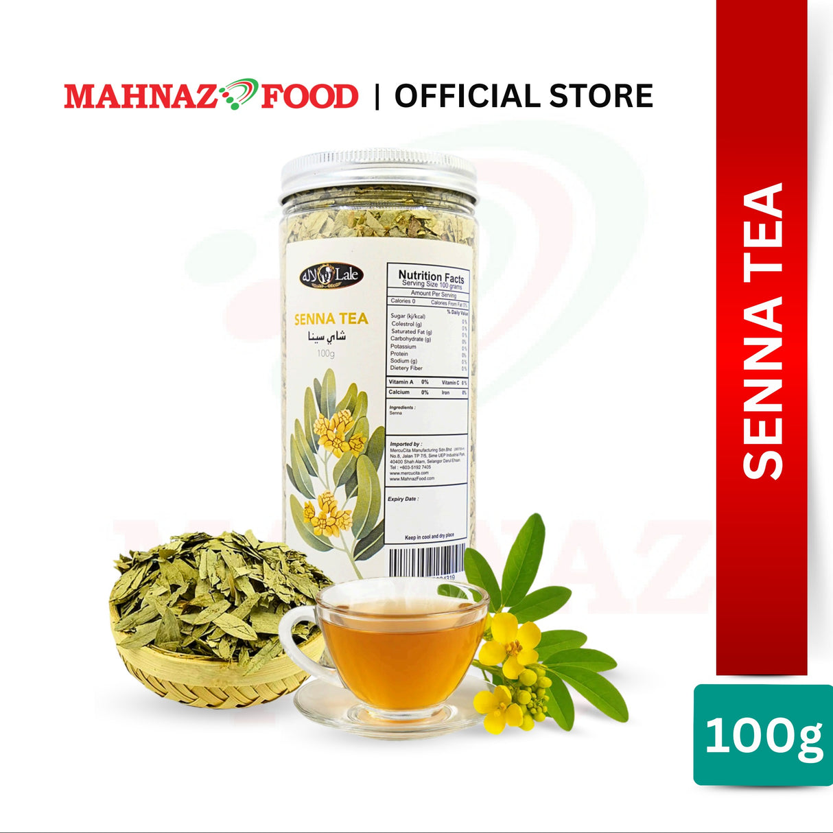 Mahnaz Food Teh Senna Teh Herba Berkhasiat Peket 100G